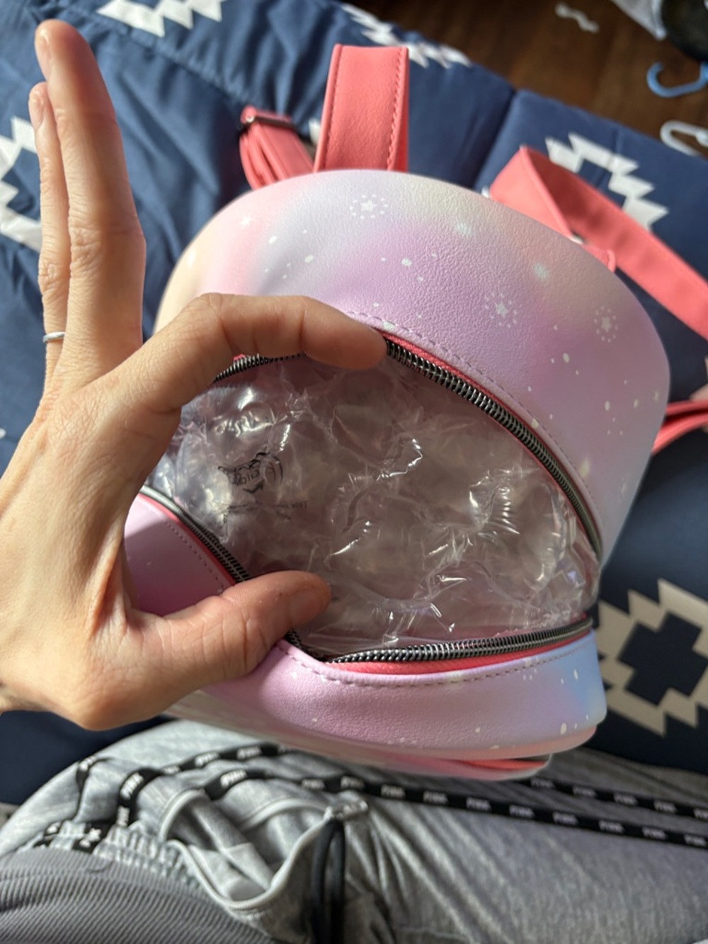 Loungefly Pastel Pink Purple Hello Kitty Mini Backpack - Picture 3 of 3